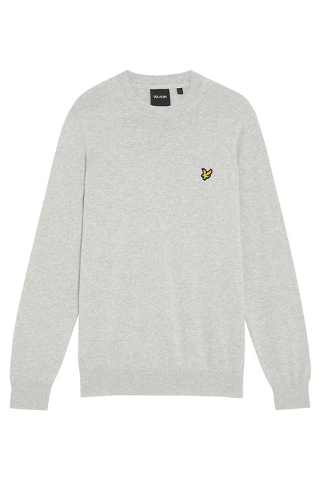 COTTON MERINO CREW NECK JUMPER LIGHT GREY MARL 3