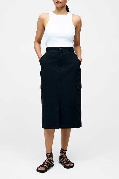 CARGO MIDI SKIRT SS25 BLACK 1