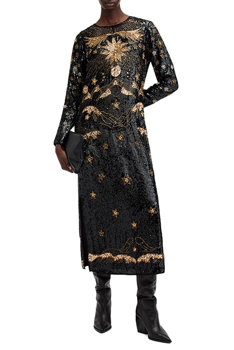 NOUSHKA MAXI DRESS BLACK/GOLD 4