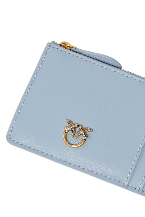 AIRONE CARDHOLDER SHEEP NAPPA LIGHT BLUE-ANTIQUE GOLD 4
