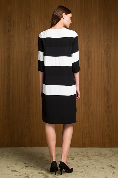 DRESS COLOURBLOCK CREPE DARKEST BLUE 2