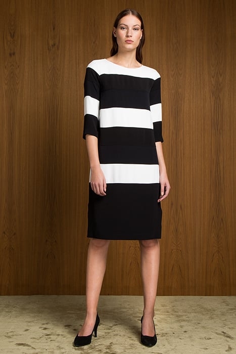 DRESS COLOURBLOCK CREPE DARKEST BLUE 1