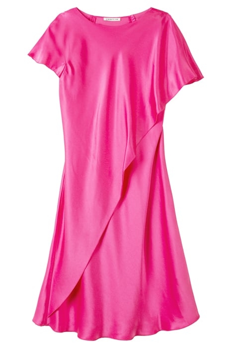 DRESS SATIN FLUID SLEEVE CARMINE ROSE 3